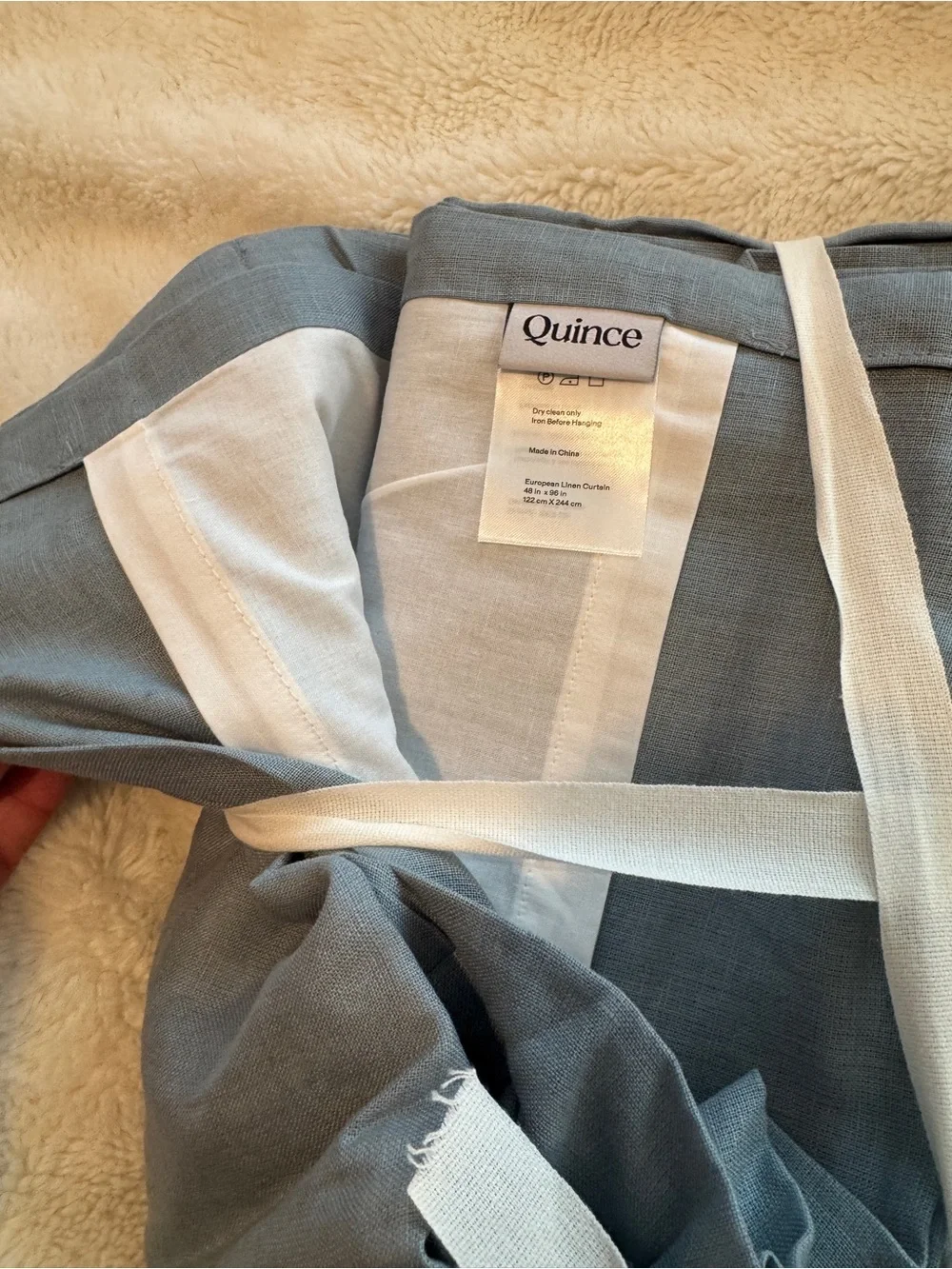 Quince NWT European Linen Curtain Panel 48x96” chambray blue